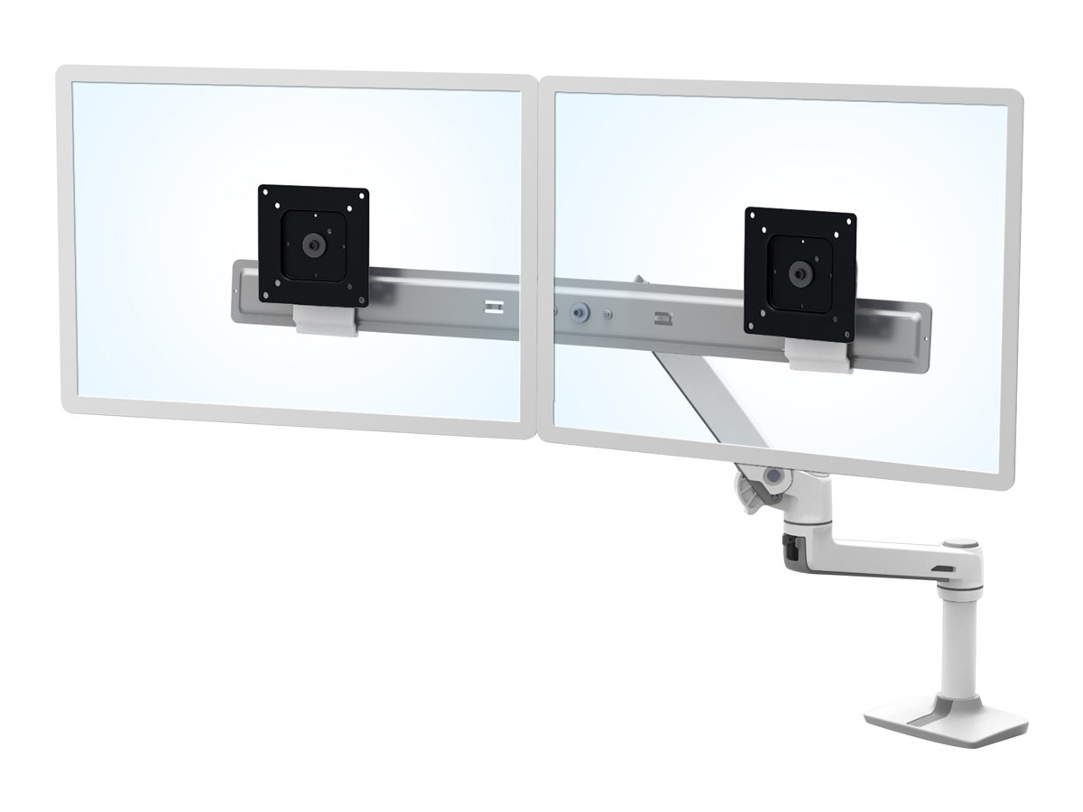 ERGOTRON LX dual direkt Tischhalterung weiss bis 63,5cm 25Zoll 0,9-5 kg.pro Display belastbar 33 cm anheben VESA 75x75 100x100 mm