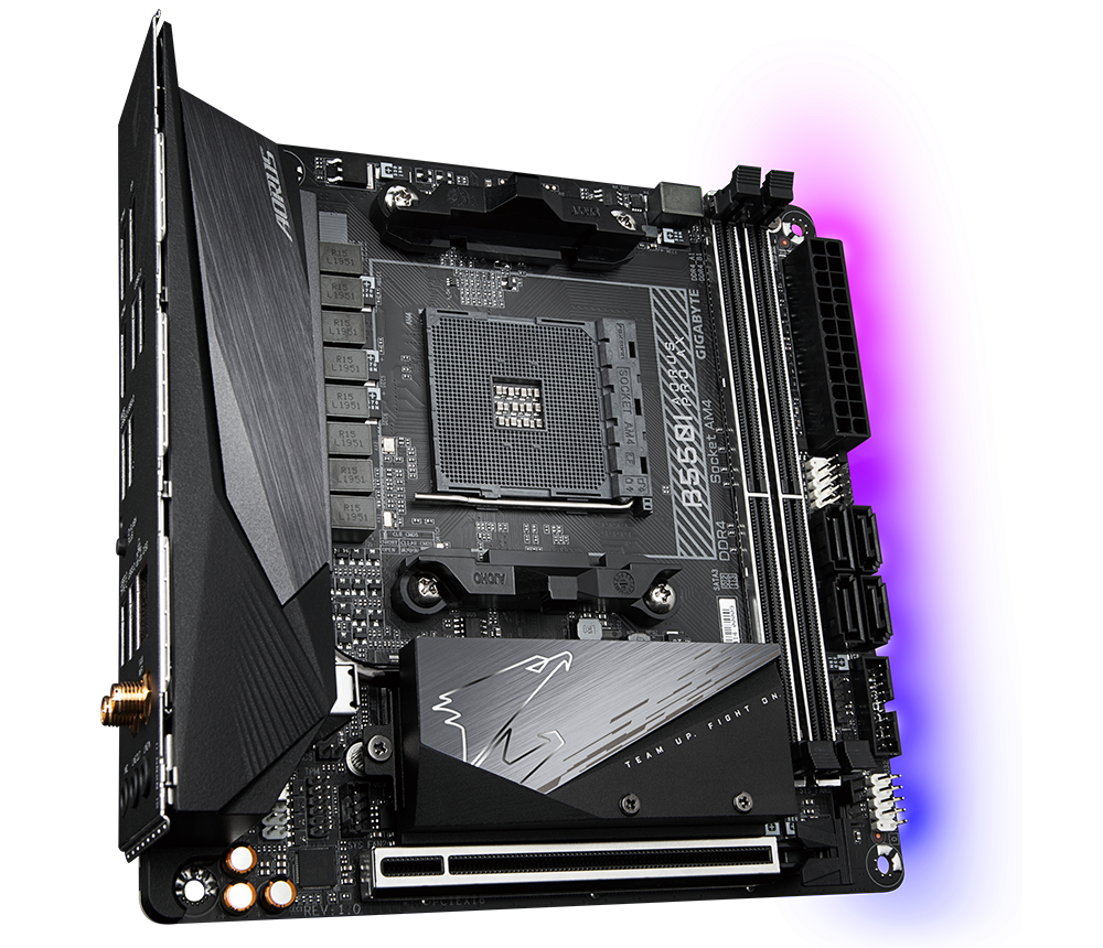 GIGABYTE B550I AORUS PRO AX AM4 DDR4 2xM2 4xSATA WiFi DP HDMI mITX MB