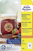 120 AVERY Zweckform Etiketten 5085 weiss 60,0 x 59,5 mm 120 AVERY Zweckform Etiketten 5085 weiss 60,0 x 59,5 mm