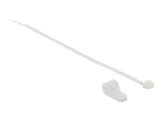 Delock Befestigungsschelle 12,7 mm mit Kabelbinder L 300 x B 4,8 mm weiss