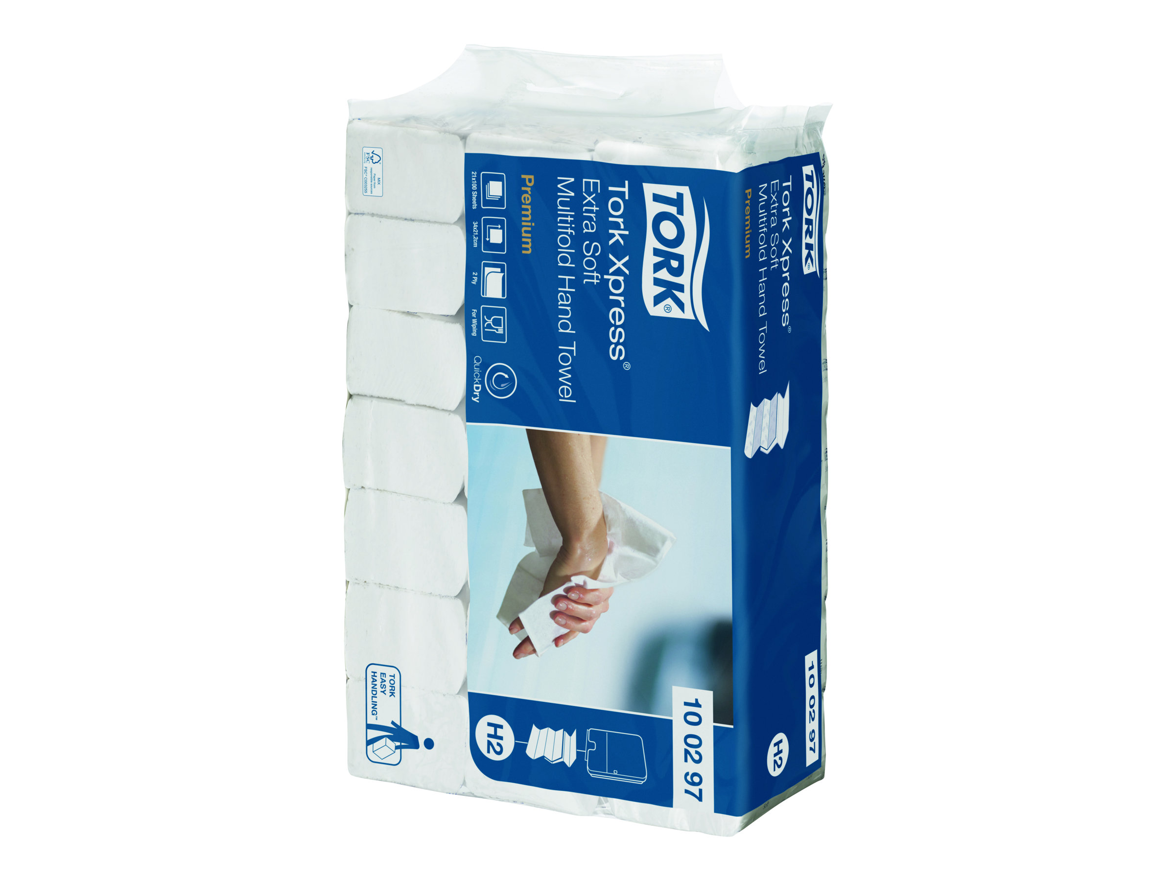 TORK PapierhandtÃ¼cher 100297 XpressÂ® H2 Premium Extra Soft Interfold-Falzung 2-lagig 2.100 TÃ¼cher