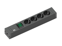 Bachmann Steckdosenleiste CONNECT LINE 4-fach, schwarz, 2,0m, mit Schalter Bachmann Steckdosenleiste CONNECT LINE 4-fach, schwarz, 2,0m, mit Schalter