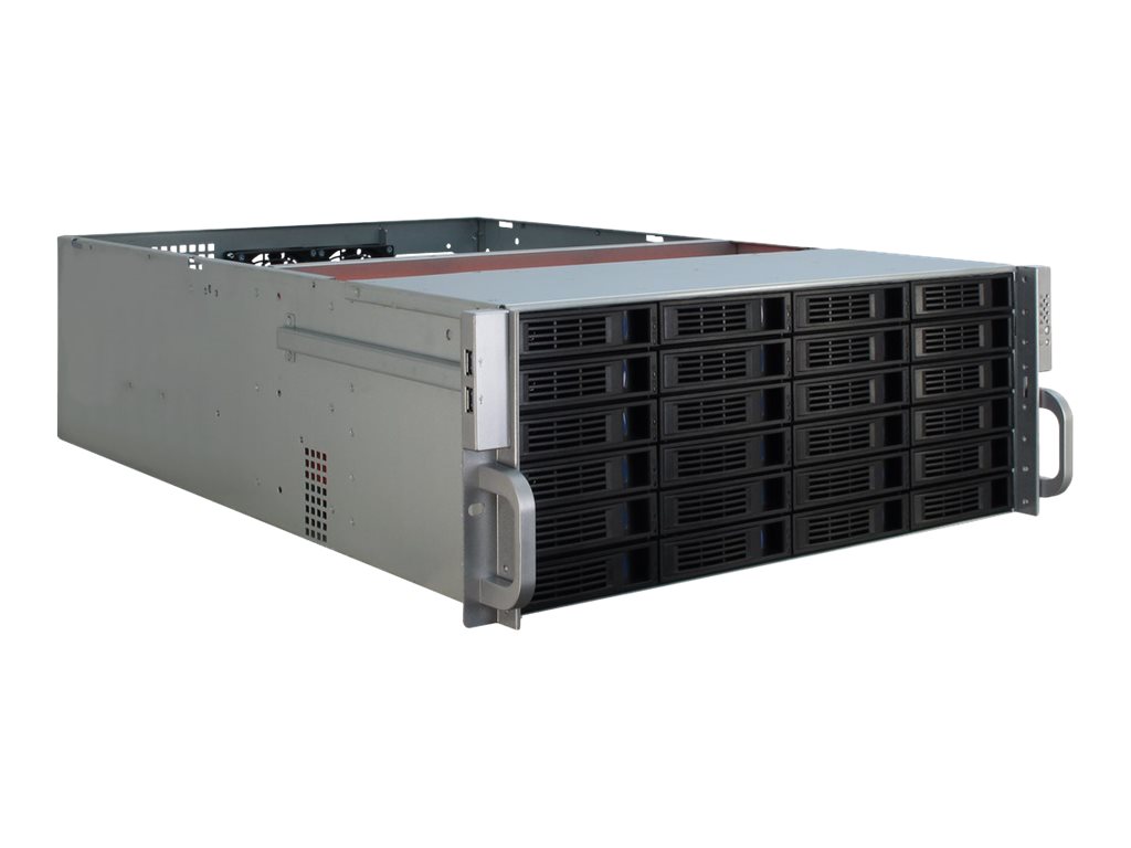 InterTech 4U4424 Rack Server Metall Schwarz Silber ATX,EATX,EEB,MiniITX,uATX 4U