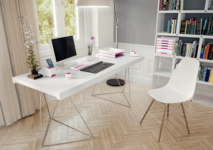 LEITZ Stiftehalter WOW Duo Colour perlweißpink Polystyrol 2 Fächer 9,0 x 10,1 x 10,0 cm