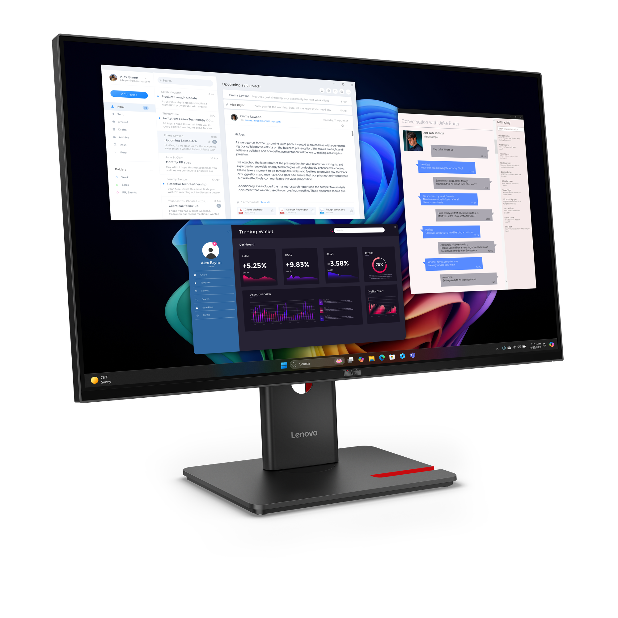 Lenovo ThinkVision T27UD-40 27 Zoll LED HDMI USB‑C