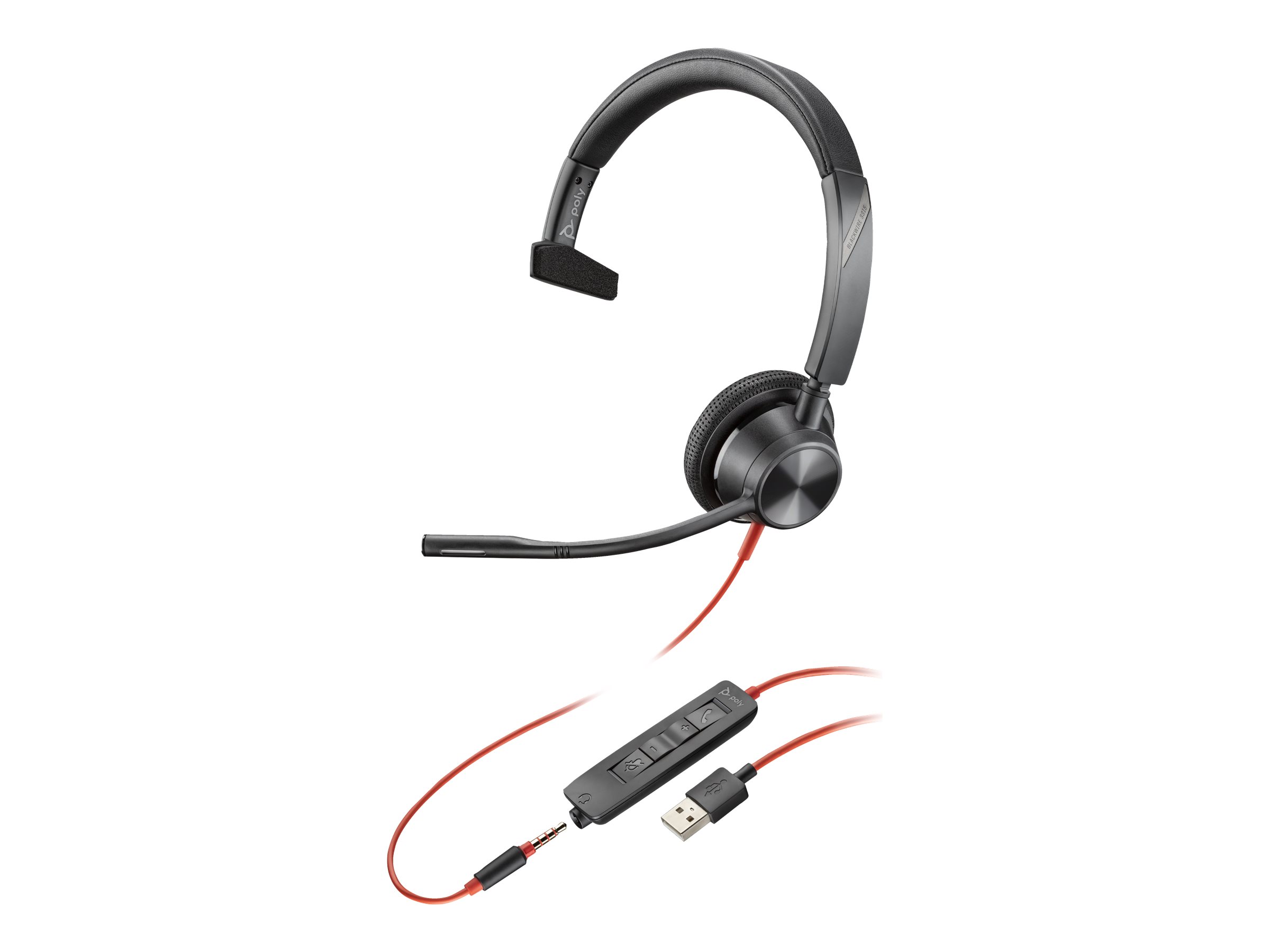 Poly Headset Blackwire C3315 monaural USB-A & 3,5 mm