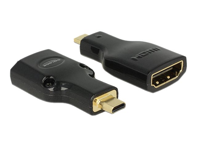 Delock Adapter HDMI Micro-DStecker > HDMI-A Buchse 4K schwarz Delock Adapter HDMI Micro-DStecker > HDMI-A Buchse 4K schwarz