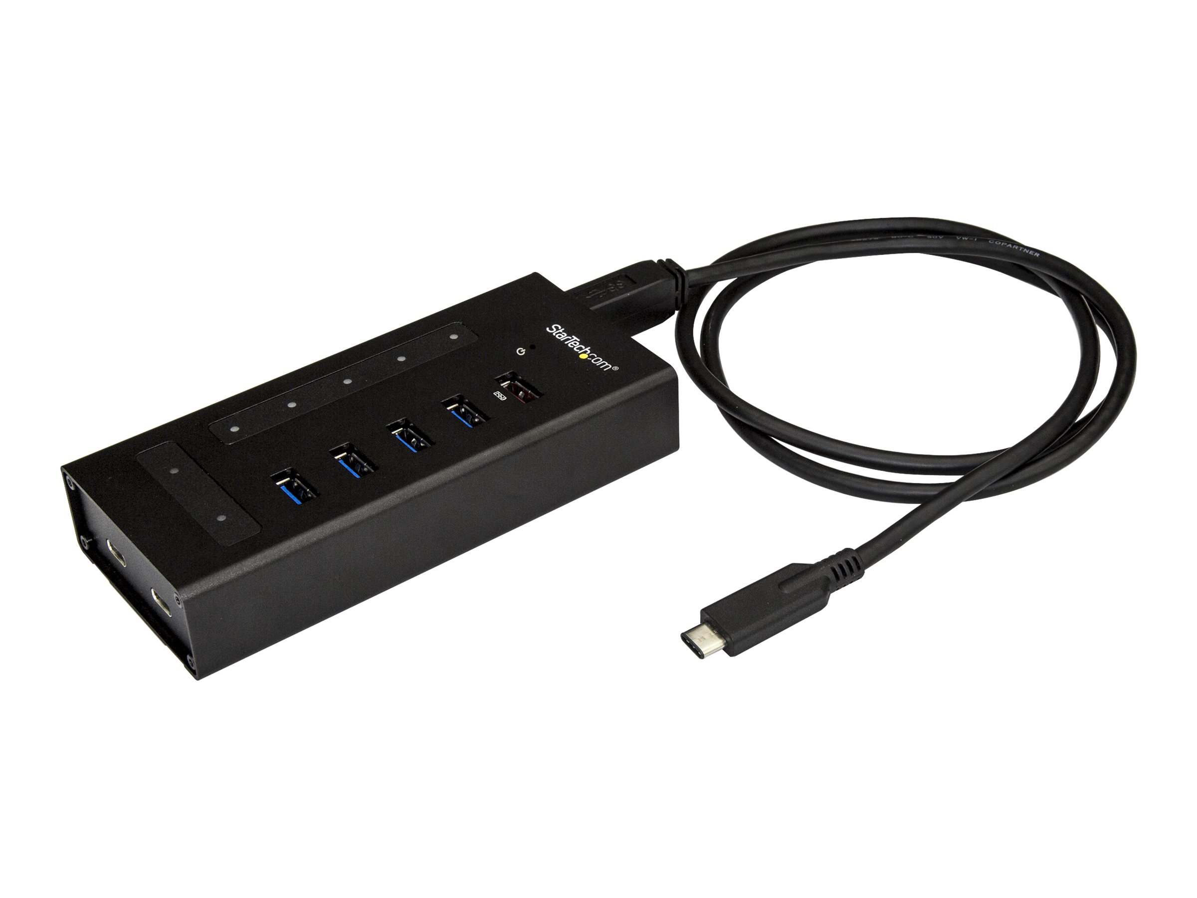 StarTech.com USB Hub 7 Port - Metall - USB-A zu 3x USB-C und 1x USB-C - USB 3.0 - Industrieller USB Hub - USB Hub mit Typ C - Hub - 7 Anschlüsse