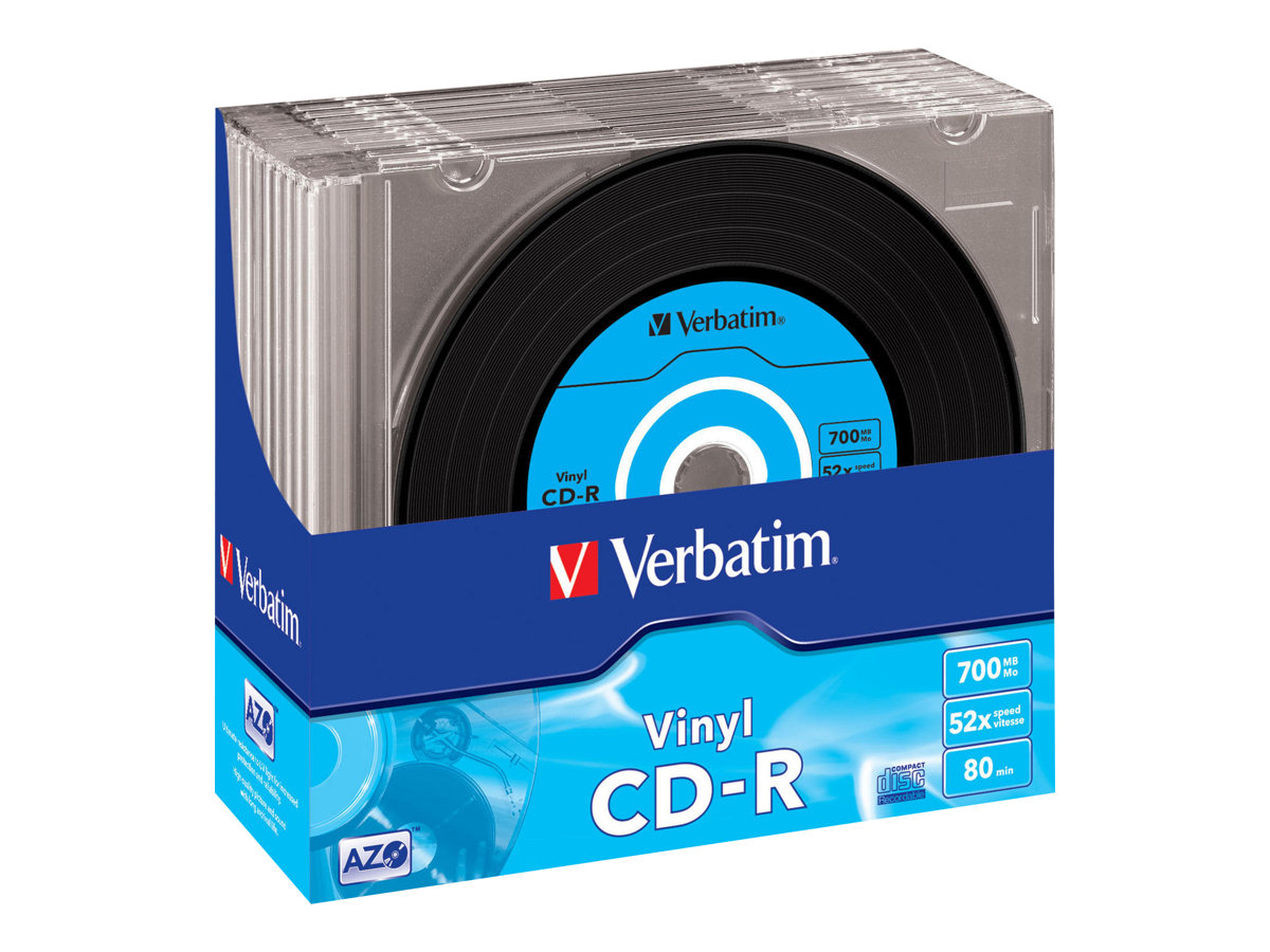 CD-R  Verbatim 700MB 10pcs Pack 52x SlimCase vinyl retail