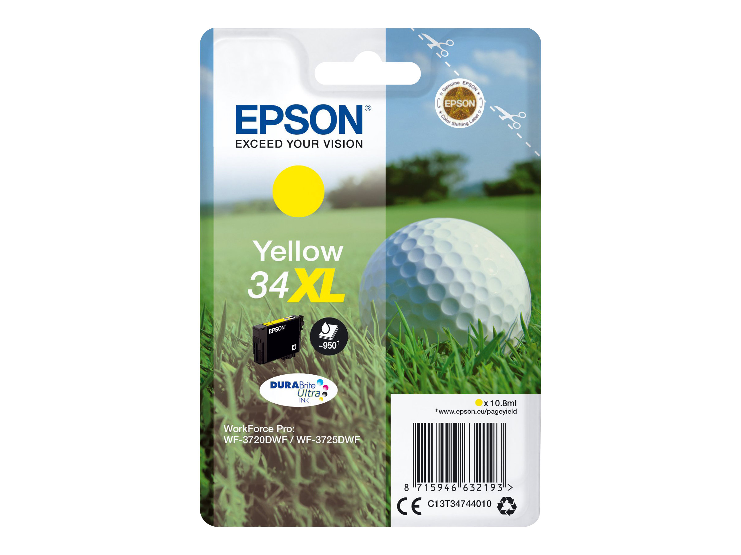 C13T34744010 EPSON WF Tinte yellow HC C13T34744010 EPSON WF Tinte yellow HC