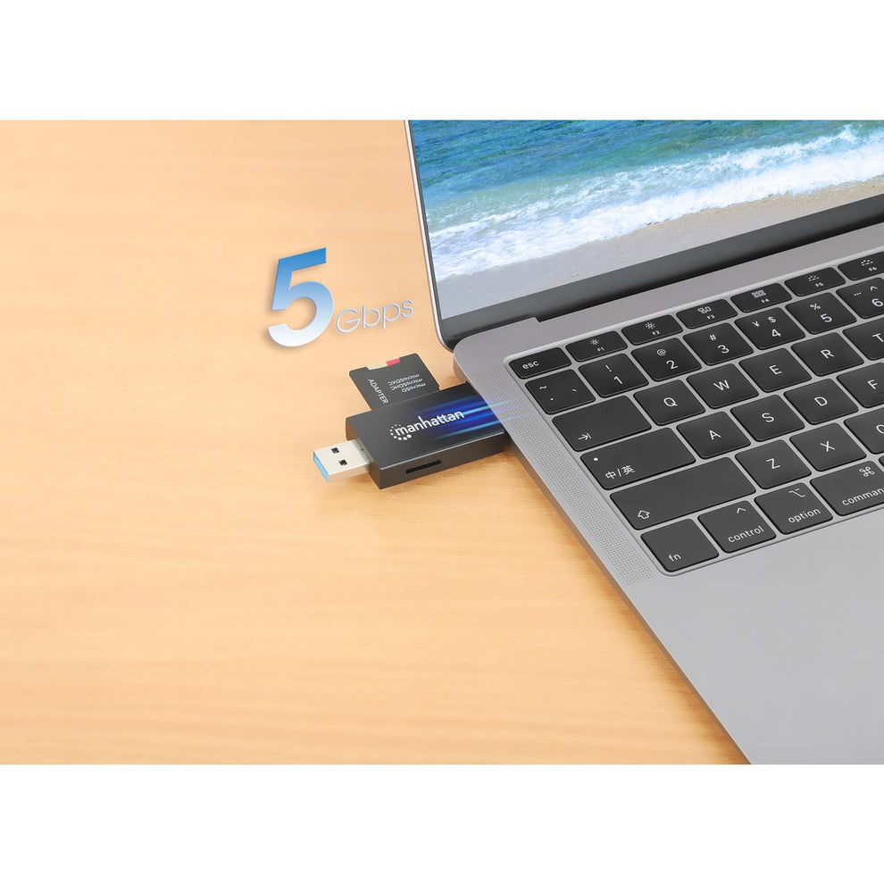 Manhattan SmartCard-Leser USB 3.2 Gen 1 Typ-C/-A microSD SD/MMC
