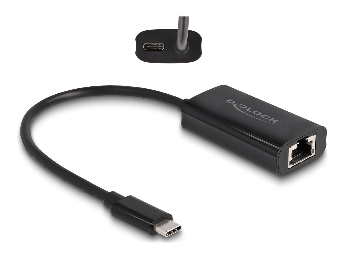 Delock USB Type-C? Adapter zu Gigabit LAN mit Power Delivery 100 Watt