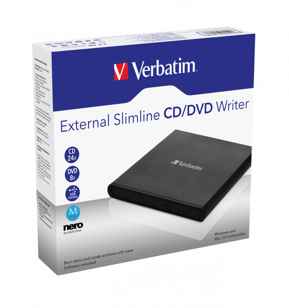 Verbatim Mobile DVD ReWriter USB 20 Light Version 53504