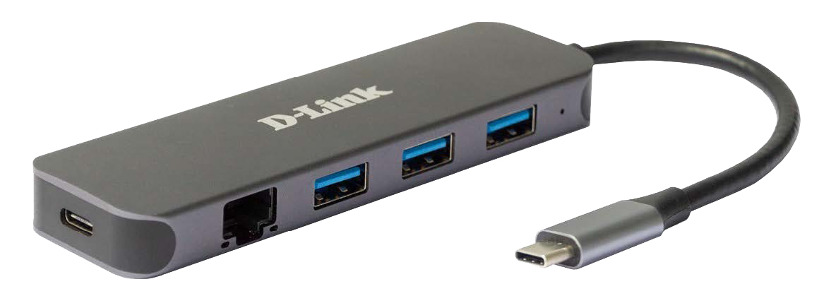 DLINK DUB2334 5in1 USBC Hub mit GigabitEthernetStromversorgung 3x USBA 30 1x USBC mit Ladefunktion bis 60W 1x RJ45