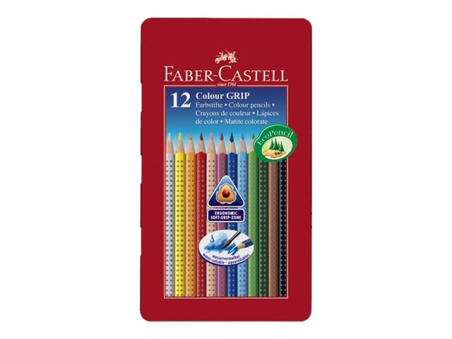 12 FABER-CASTELL Colour GRIP Buntstifte farbsortiert