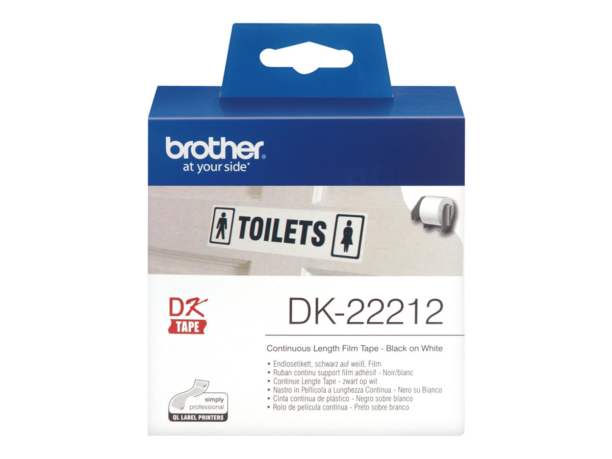 BROTHER P-Touch DK-22212 weiss continue length film 62mm x 15,24m