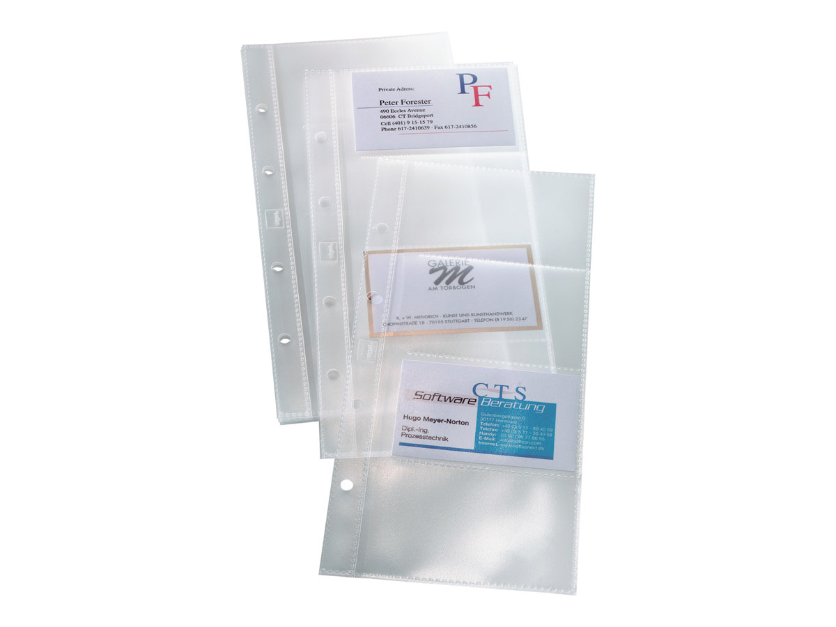 SIGEL Visitenkartenhuellen transparent, fuer bis zu 8 Visitenkarten, 10 St.