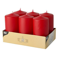 6 STARPAK Stumpenkerze rot 6 STARPAK Stumpenkerze rot
