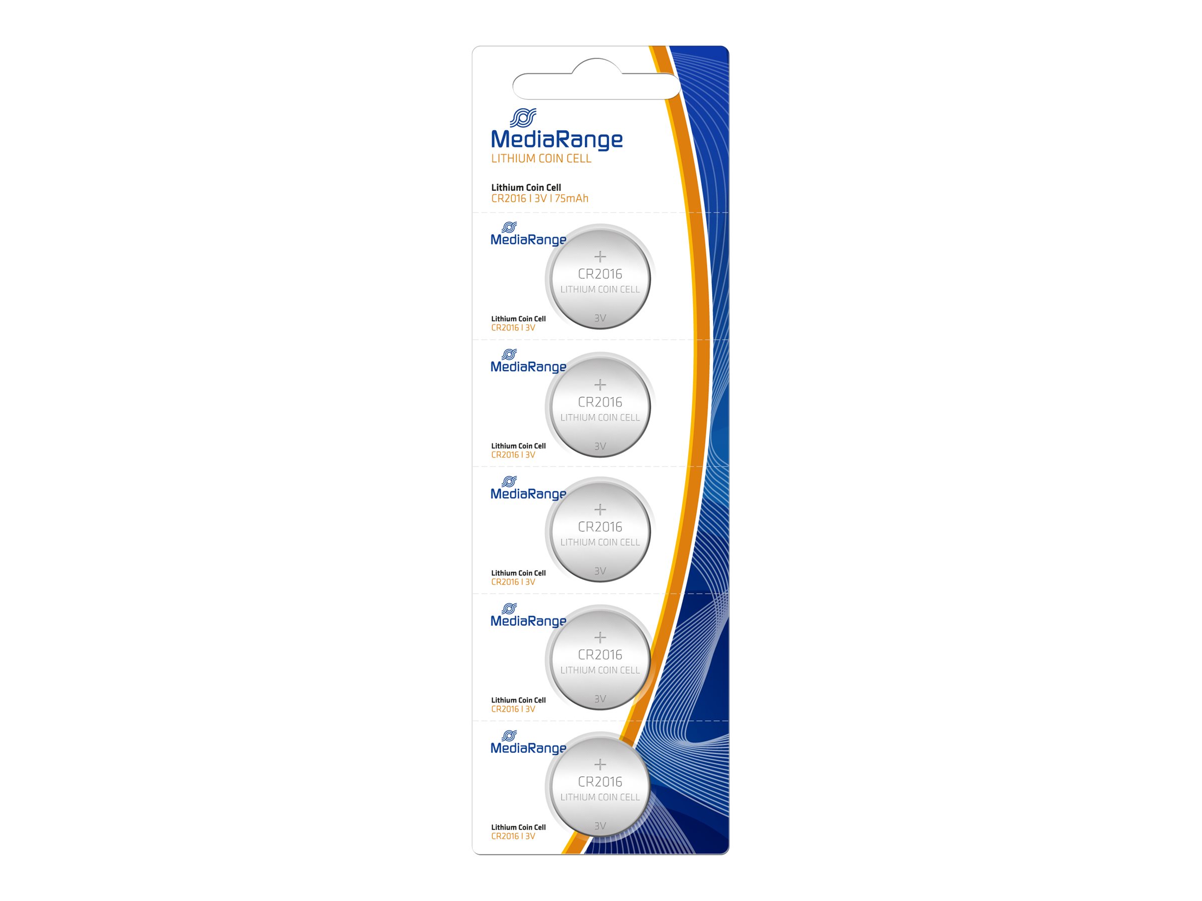 Mediarange Batterie 5 x CR2016 3V