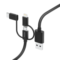 Hama USB-Ladekabel 3in1 Multi-Ladekabel, 1,5 m, schwarz Hama USB-Ladekabel 3in1 Multi-Ladekabel, 1,5 m, schwarz
