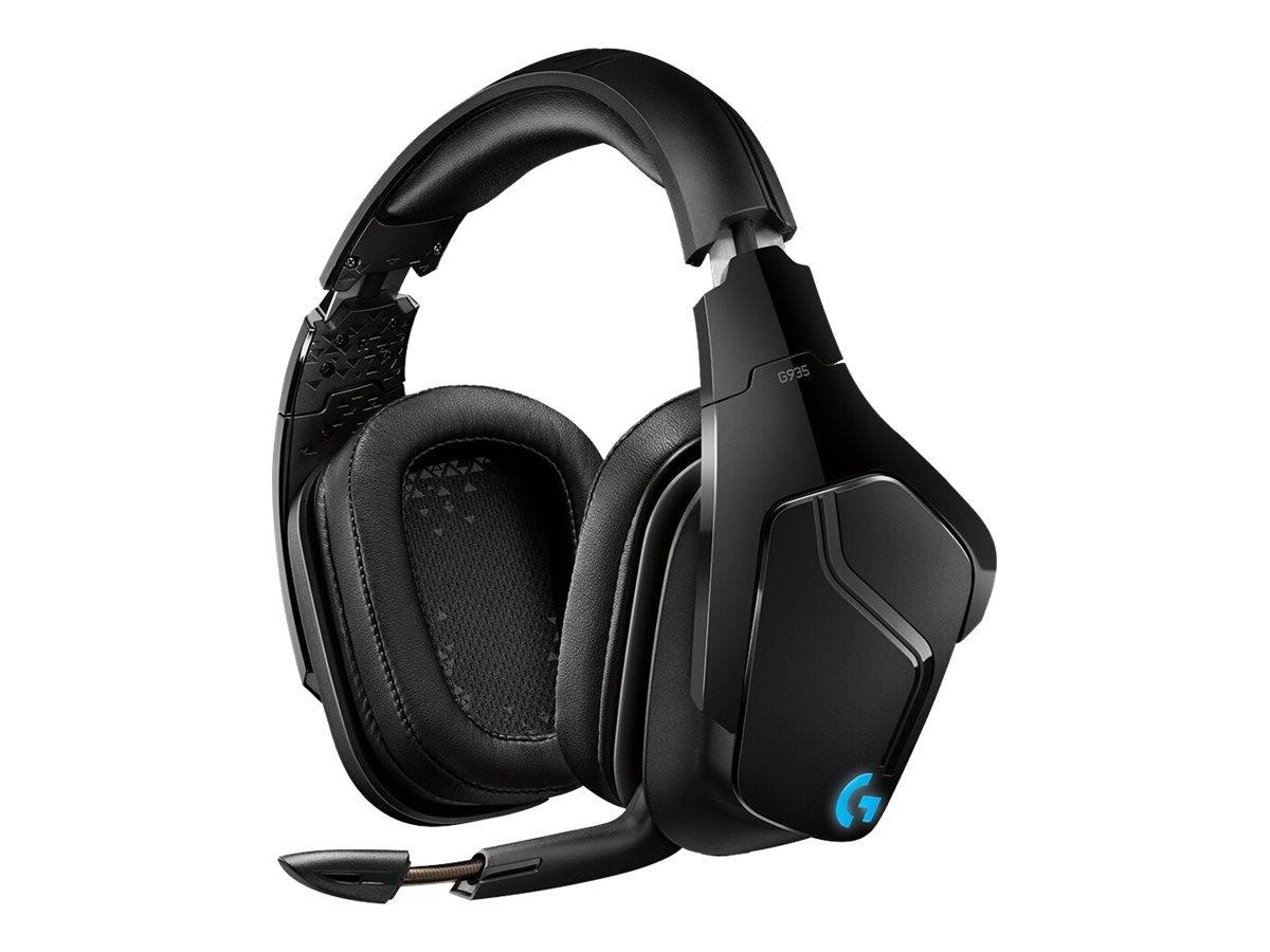 LOGITECH Gaming Headset G935 Headset 7.1 channel full size 2.4 GHz wireless 3.5 mm jack black blue LOGITECH Gaming Headset G935 Headset 7.1 channel full size 2.4 GHz wireless 3.5 mm jack black blue