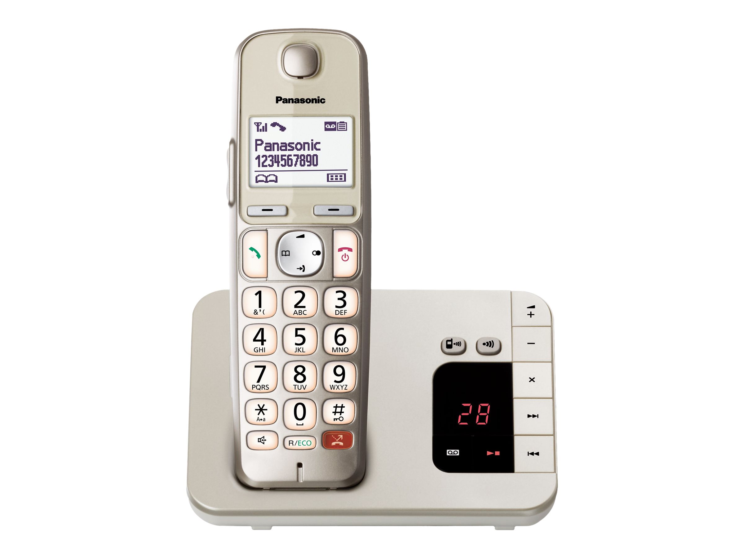 Panasonic KX-TGE260GN Schnurloses Telefon mit Anrufbeantworter champagner