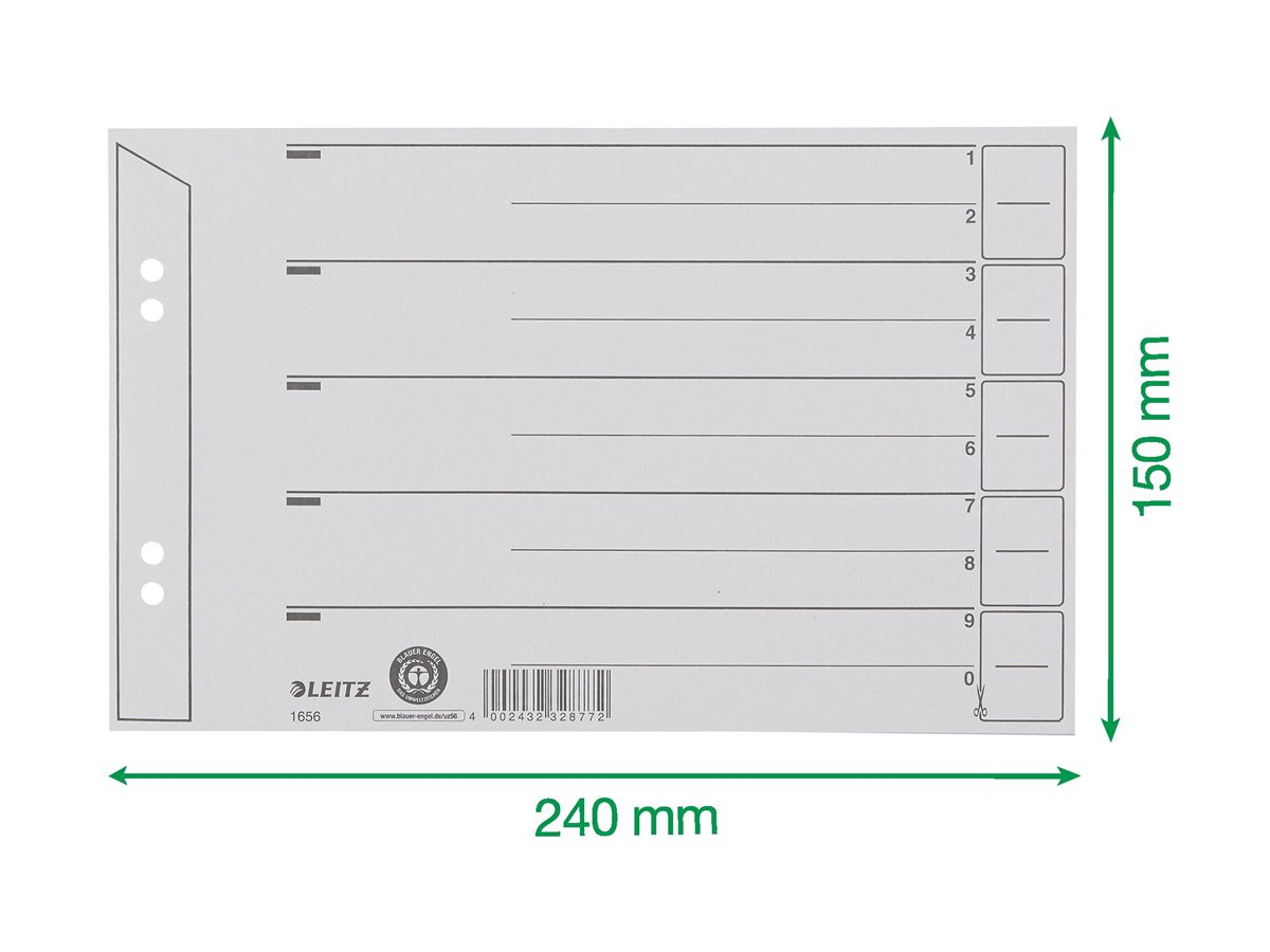 LEITZ Trennblaetter 1656 1-0 grau, 100 St. LEITZ Trennblaetter 1656 1-0 grau, 100 St.