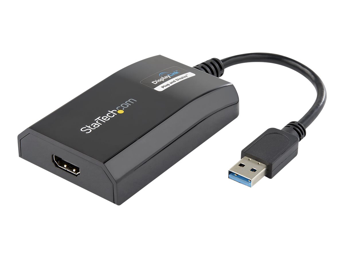 StarTech.com USB 3.0 auf HDMI Adapter / Konverter - Externe Monitor Grafikkarte für Mac und PC - DisplayLink Zertifiziert - HD 1080p - externer Videoadapter - Schwarz