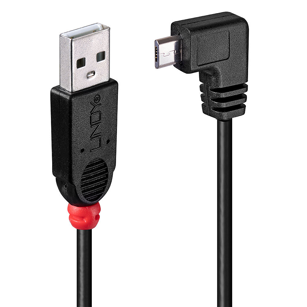 LINDY USB 2.0 Typ A/Micro-B 90 0,5m Mini-B Stecker rechts gewinkel