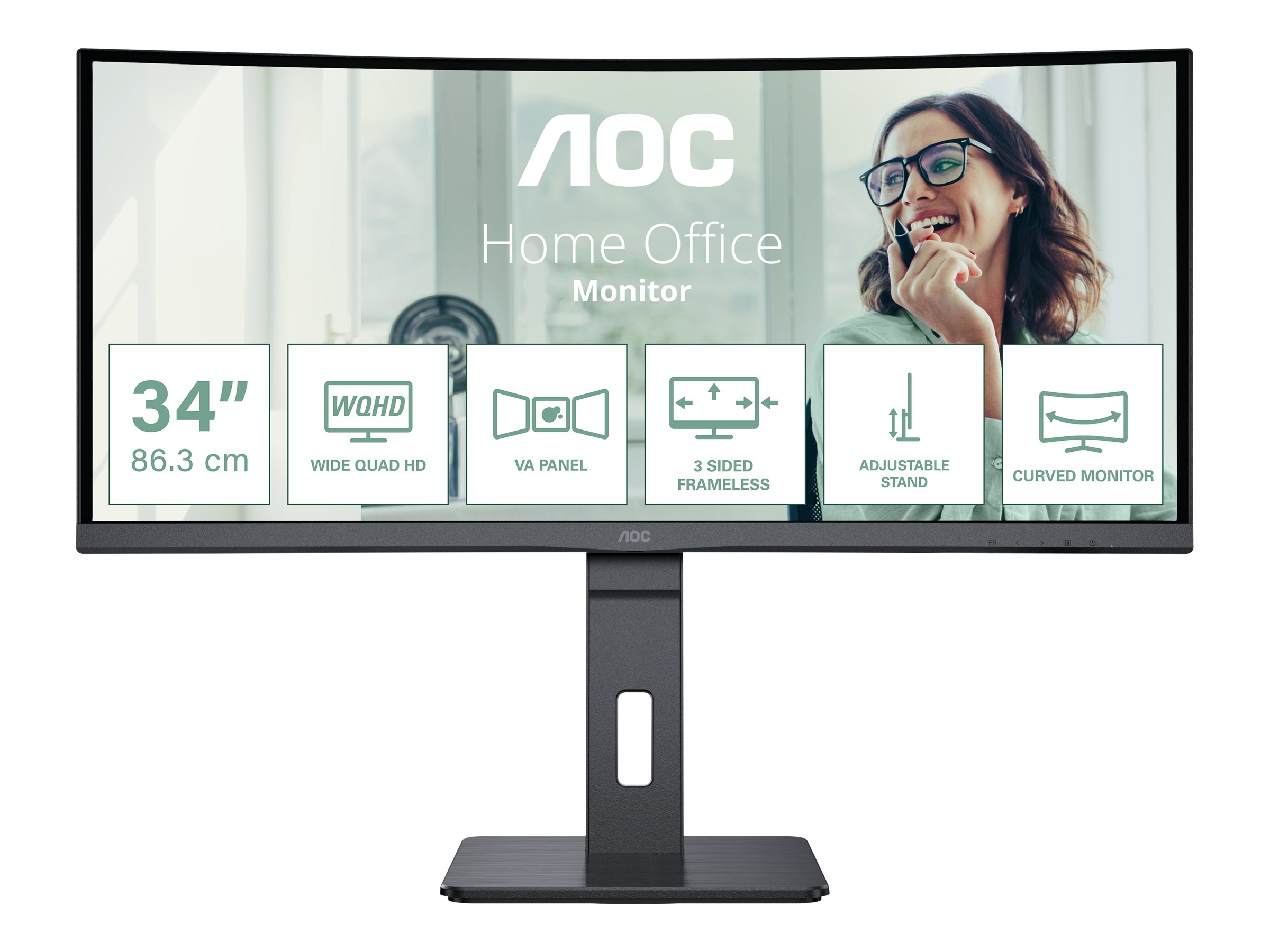 AOC CU34P3CV 86,36cm 34Zoll VA 3440x1440 21:9 4ms HDMI DP USB Black AOC CU34P3CV 86,36cm 34Zoll VA 3440x1440 21:9 4ms HDMI DP USB Black