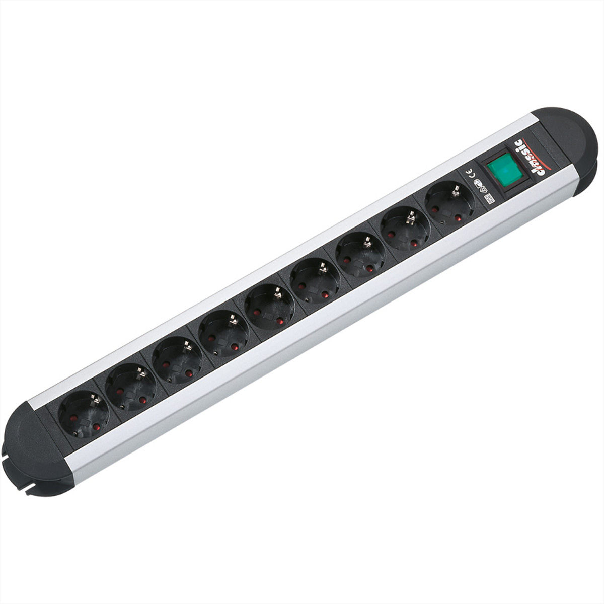 BACHMANN PRIMO Steckdosenleiste 9x Schutzkontakt Aluminium mit Schalter 1,75m