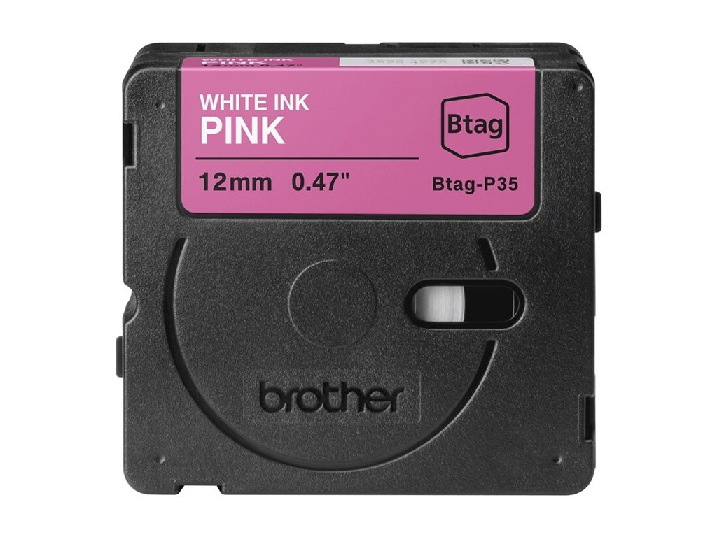 brother Schriftband Btag BTAGP35, 12 mm weiÃ auf pink