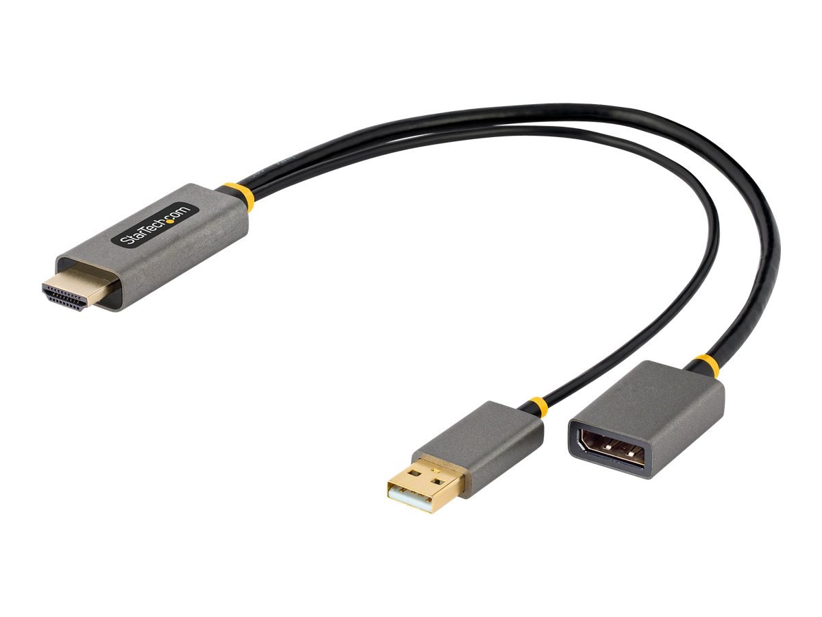 STARTECH.COM 30cm HDMI auf DisplayPort Adapter/Kabel Aktiver 4K 60Hz HDMI 2.0 auf DP 1.2 Konverter HDR USB Busbetrieben HDMI zu DP