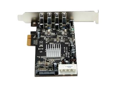 StarTech.com 4 Port USB 3.0 SuperSpeed PCI Express Schnittstellenkarte mit 4 5Gb/s Kanälen und UASP - SATA/LP4 Strom - USB-Adapter - PCIe x4 - USB 3.0 x 4