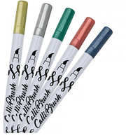 ONLINE CalliBrush Double Metallic BrushPens farbsortiert, 5 St