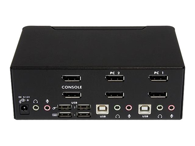 StarTech.com 2 Port DisplayPort Dual Monitor KVM Switch - DisplayPort KVM - 4K 60 Hz - KVM-/Audio-/USB-Switch - 2 Anschlüsse