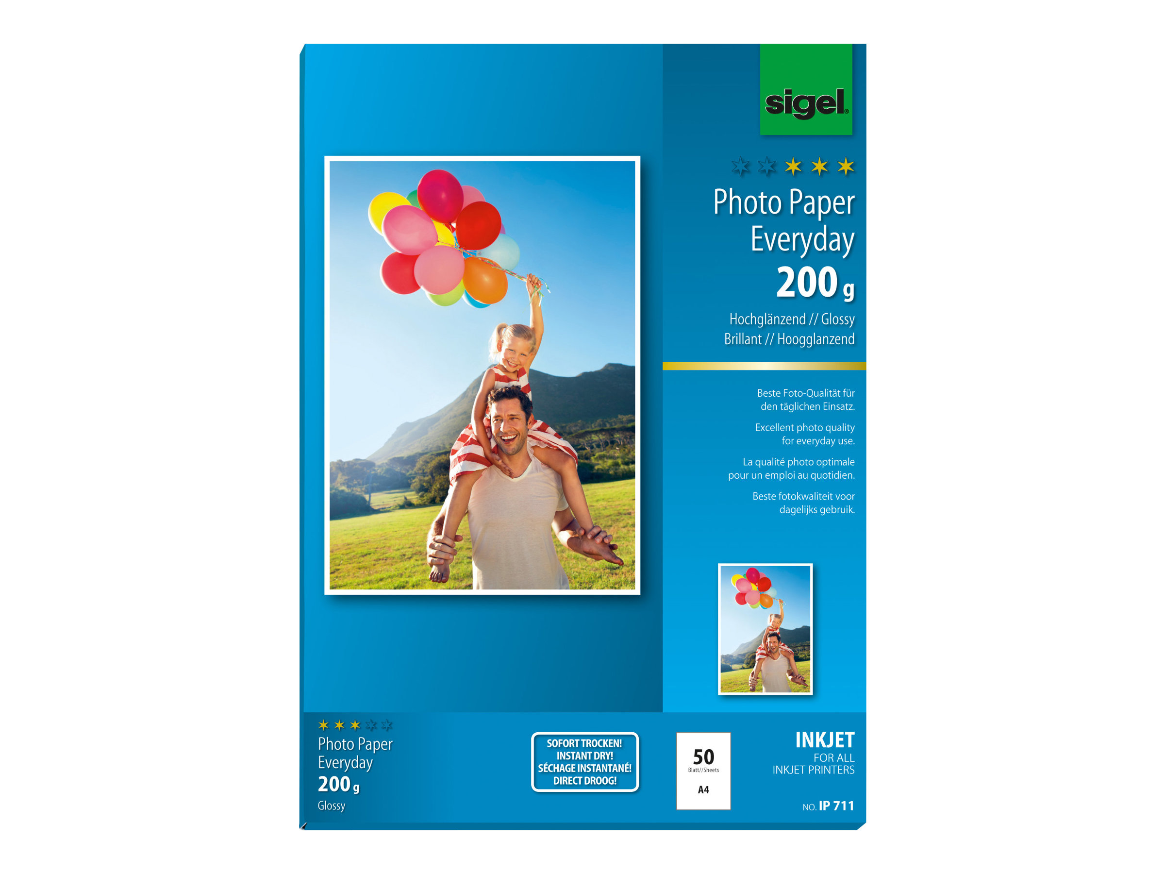 SIGEL Fotopapier IP711 DIN A4 hochglaenzend 200 gqm 50 Blatt