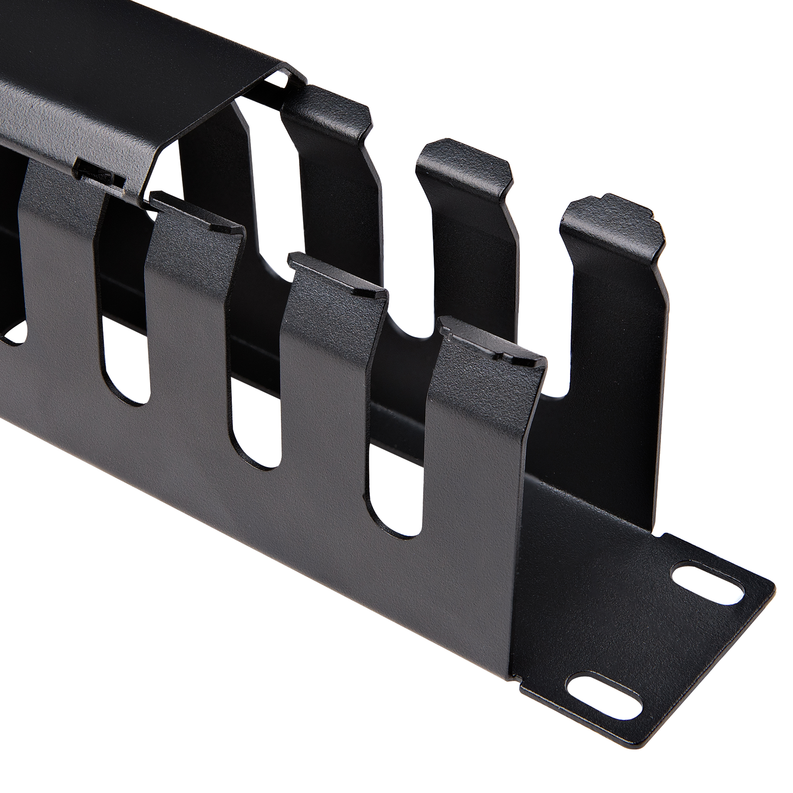 STARTECHCOM 1 HE 19 Zoll Rangierpanel Kabelordner Kabelmanagement mit Abdeckung Server Finger Kabelkanal