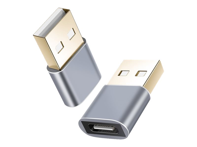 helos Adapter, USB 2.0 Type-C Buchse/USB 2.0 Stecker, PREMIUM, dunkelgrau
