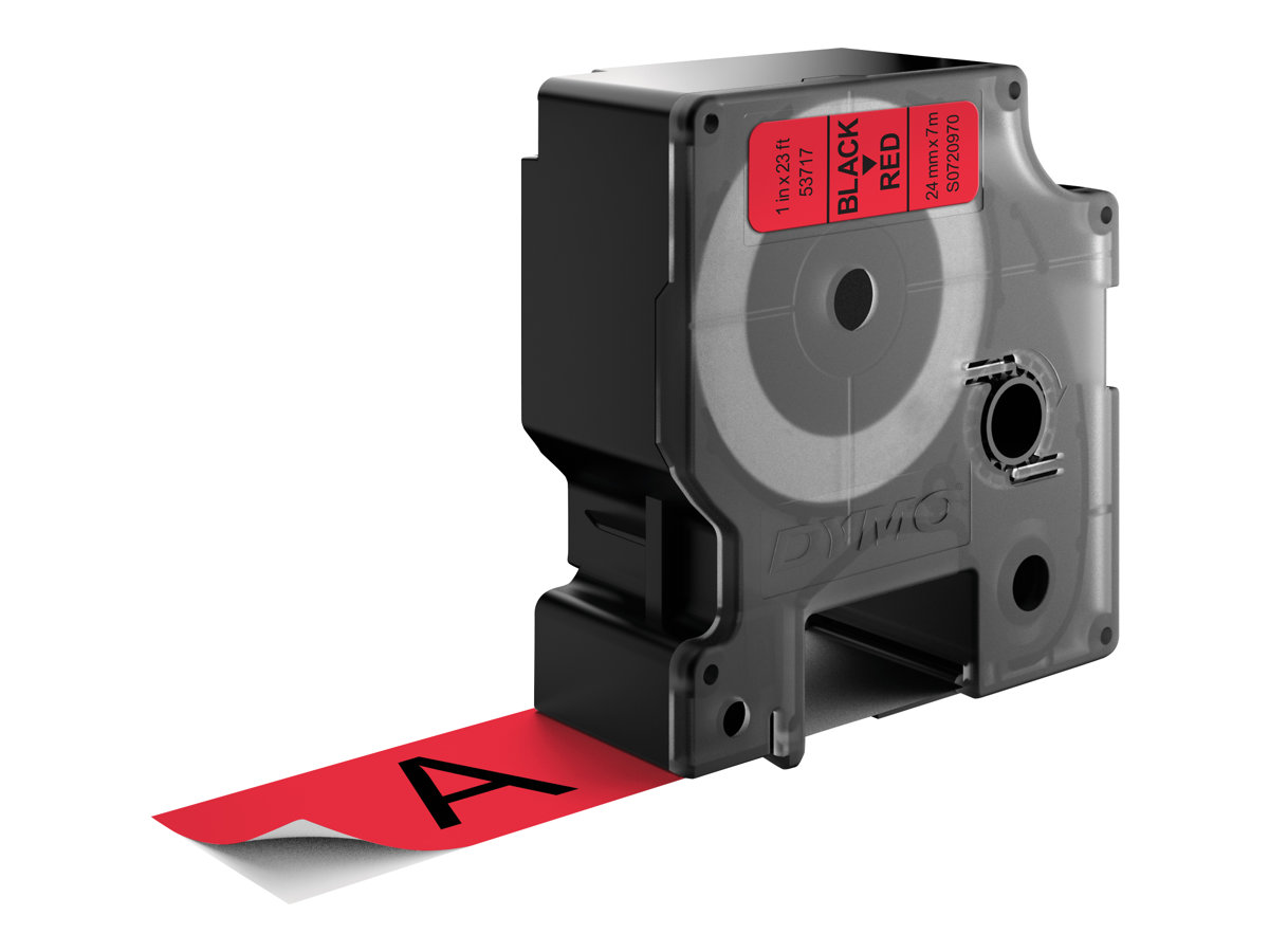 DYMO Schriftband D1 53717 S0720970, 24 mm schwarz auf rot