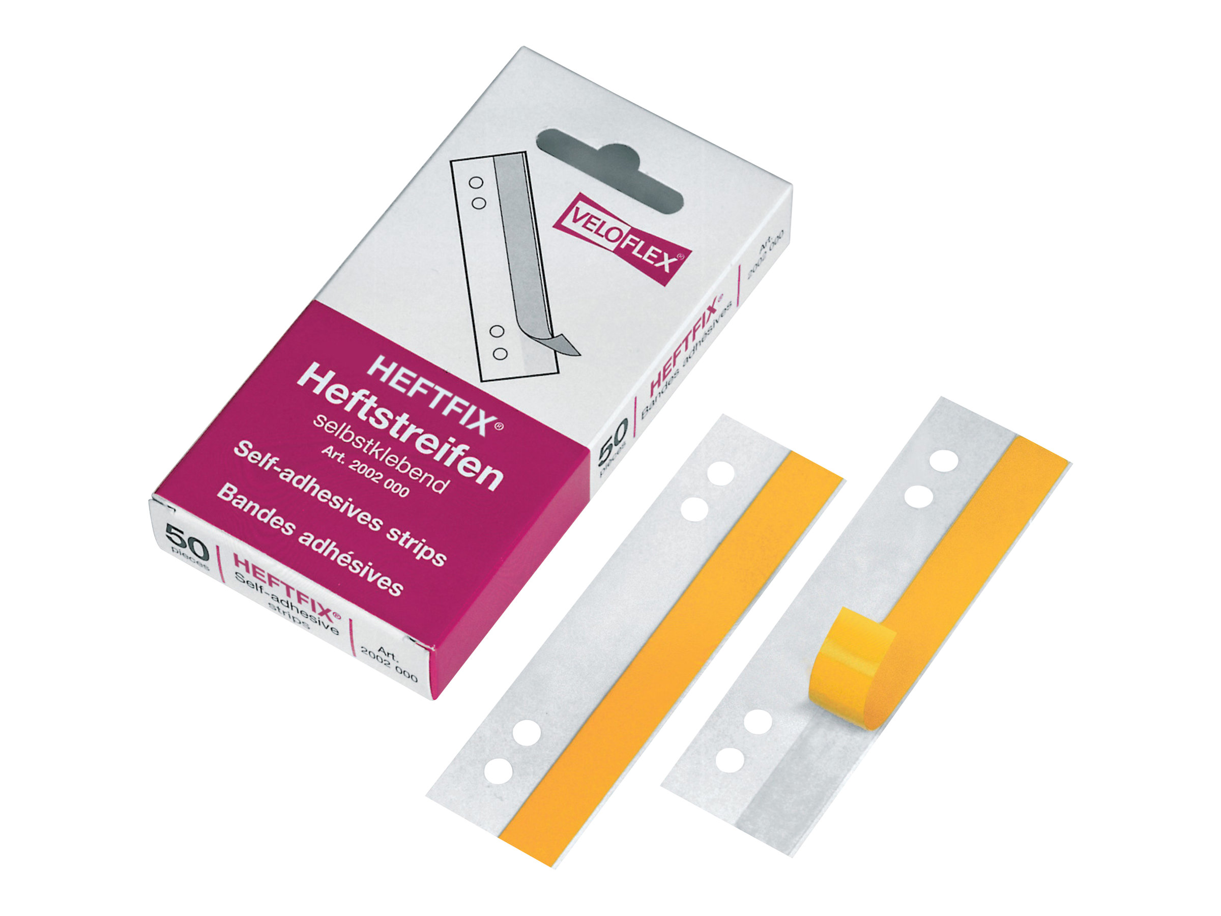 50 VELOFLEX Heftstreifen, selbstklebend HEFTFIX® 50er transparent Kunststoff 50 VELOFLEX Heftstreifen, selbstklebend HEFTFIX® 50er transparent Kunststoff