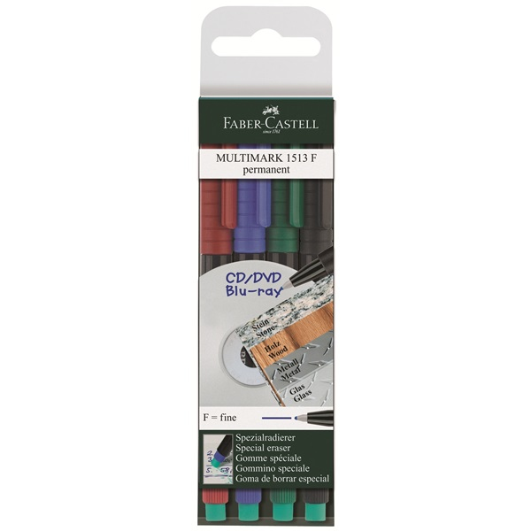 FABER-CASTELL MULTIMARK 1513 Folienstifte-Set farbsortiert permanent 4 St. FABER-CASTELL MULTIMARK 1513 Folienstifte-Set farbsortiert permanent 4 St.