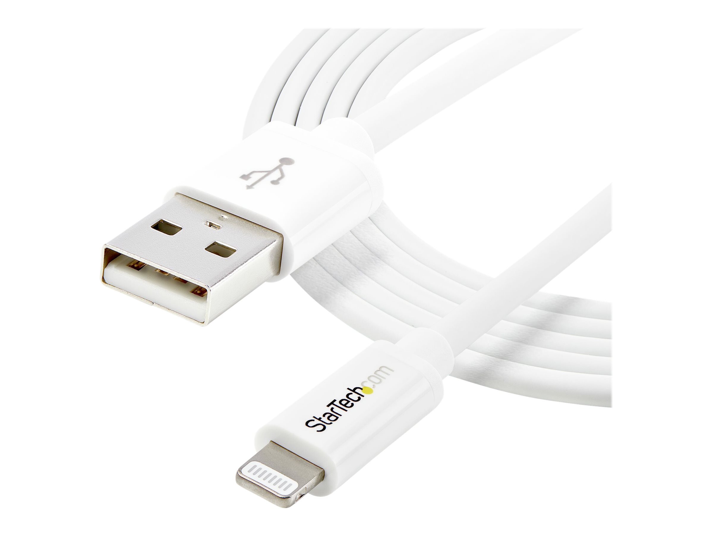 STARTECH.COM 2m 6ft Long White Apple 8-pin Lightning Connector to USB Cable for iPhone / iPod / iPad
