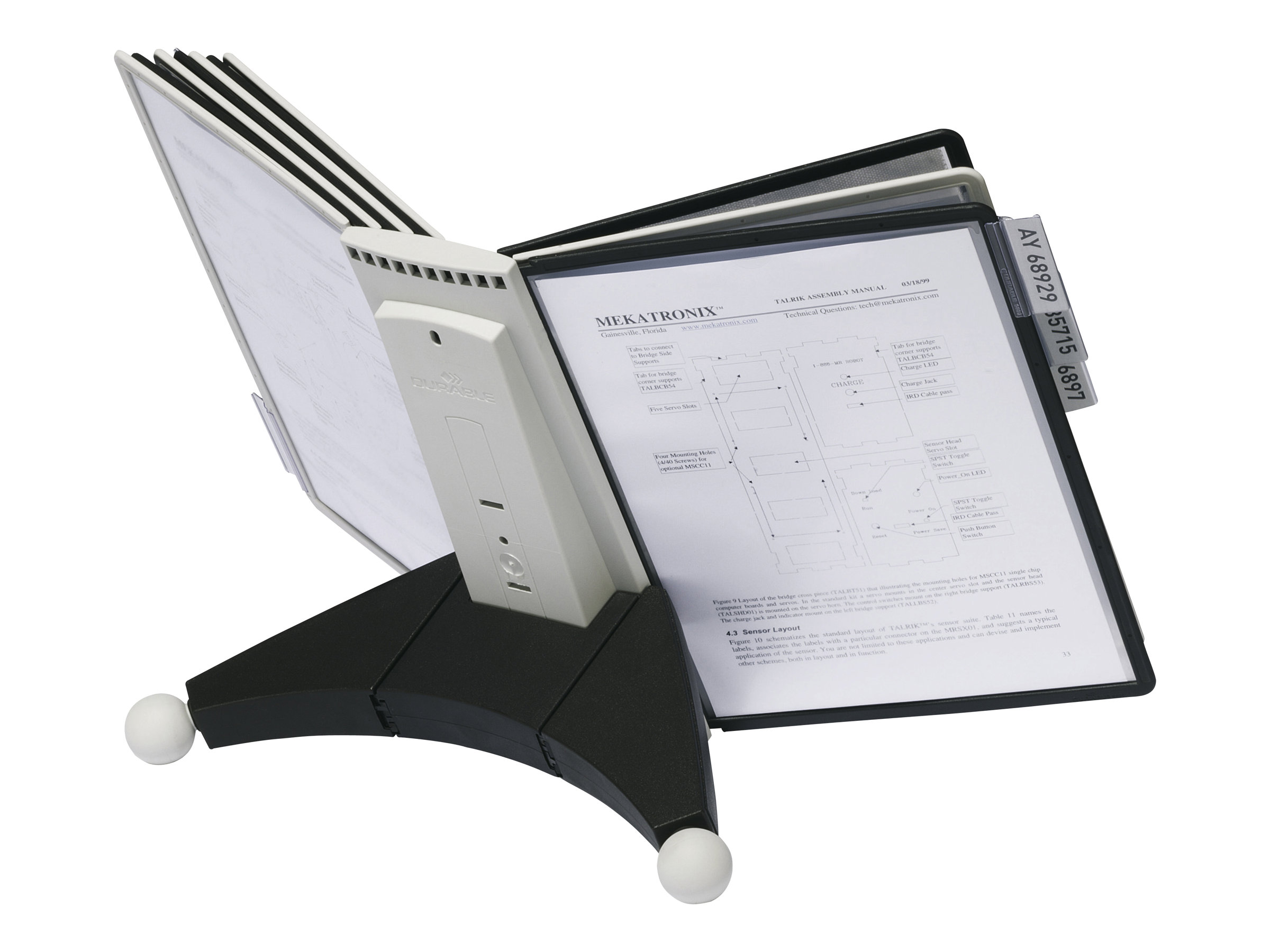 DURABLE Sichttafelsystem SHERPA 10 komplett 563222 DIN A4 farbsortiert mit 10 St Sichttafeln, 1 St