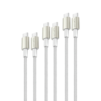 4smarts USBC auf USBC Kabel PremiumCord 60W 3er Set 0,5m1,5m3m weiss silber