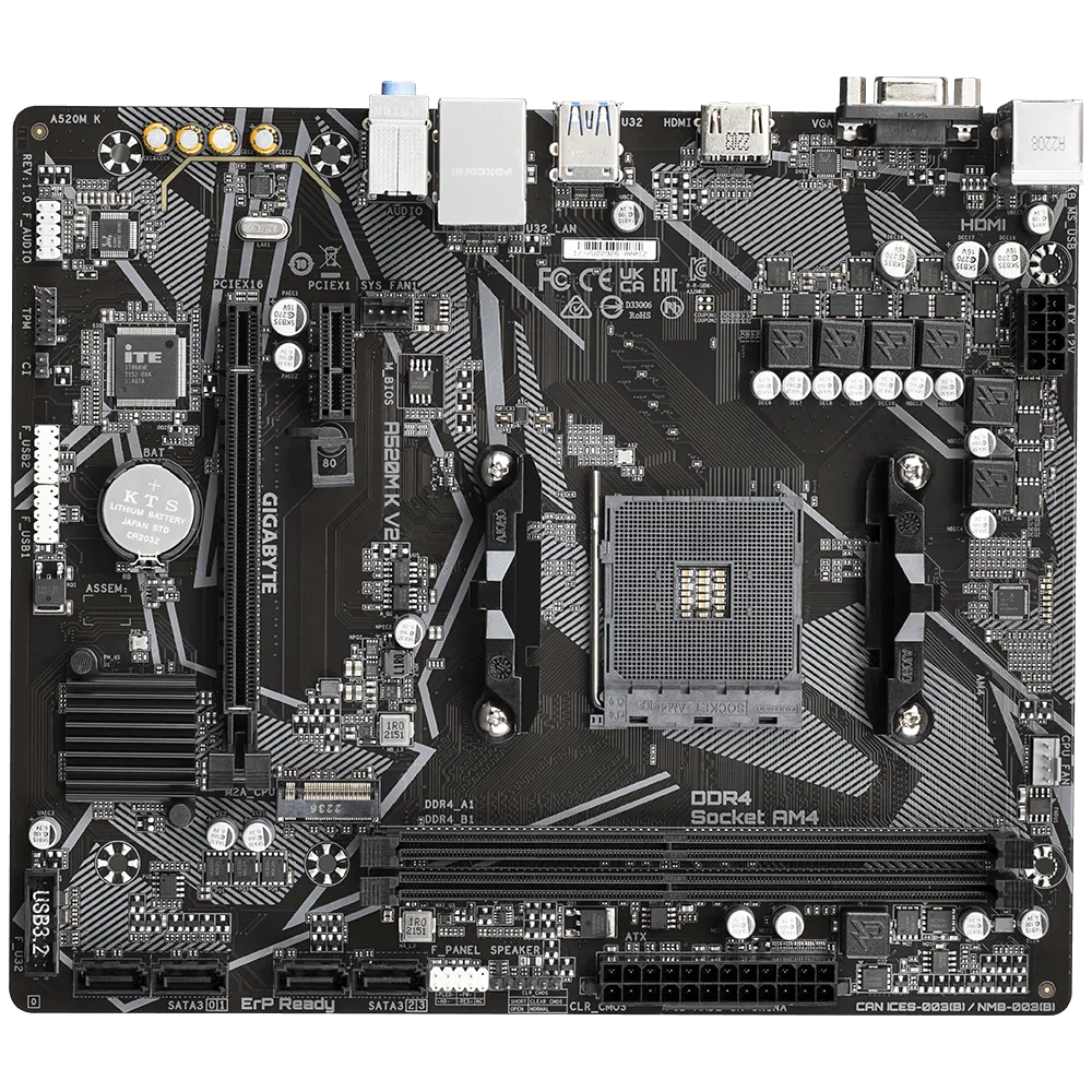 GIGABYTE A520M K V2 AM4 2xDDR4 4xSATA 1xM2 1xHDMI