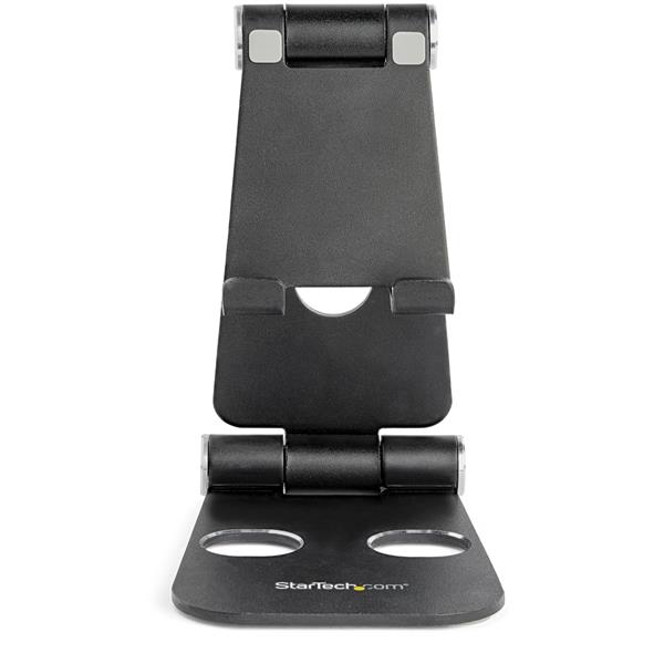 STARTECHCOM Phone and Tablet Stand Aluminum AdjustableFoldable Phone and Tablet Holder MultiAngle Black USPTLSTNDB