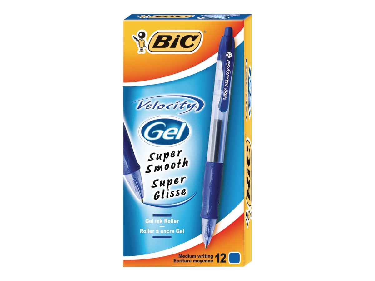 BIC Gel-ocity Gelschreiber blau/transparent 0,3 mm, Schreibfarbe: blau, 12 St.