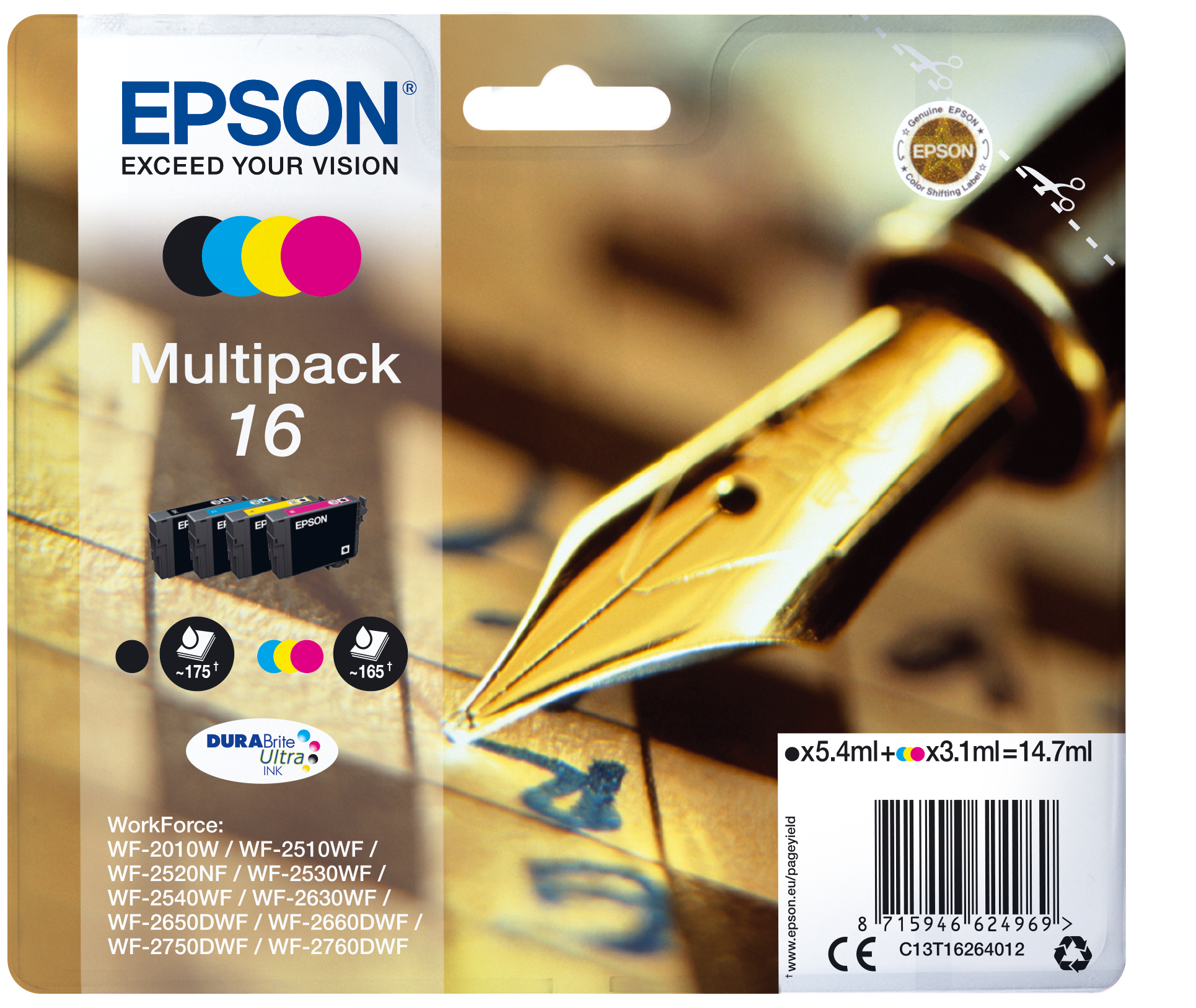 C13T16264012 EPSON WF Tinte 4 cmyk