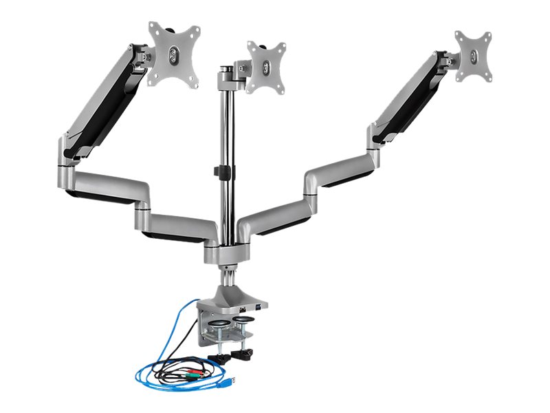 ICY BOX IB-MS505-TI Monitorstaender mit Tischhalterung fuer drei Monitore bis zu 81cm 32Zoll